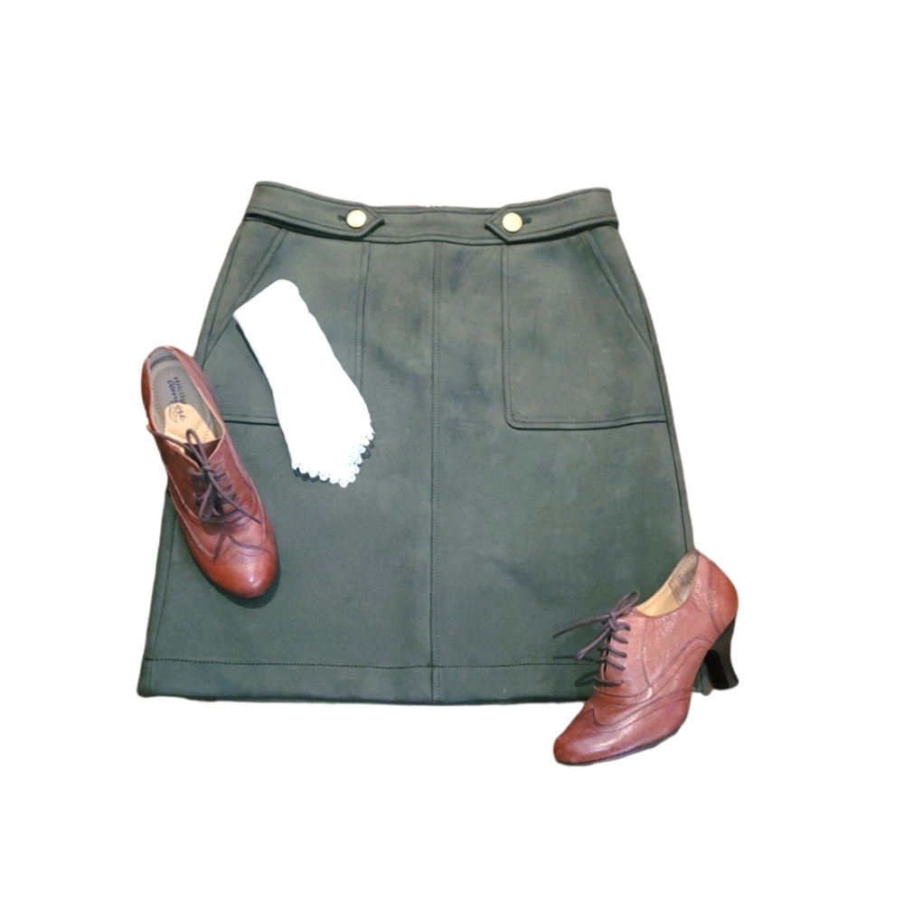 Cottagecore suede look skirt.